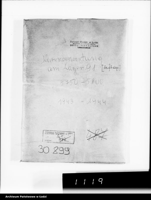 Obraz 4 z jednostki "Warenverwertung. Lager 91. [Aufträge] 5750-5800"