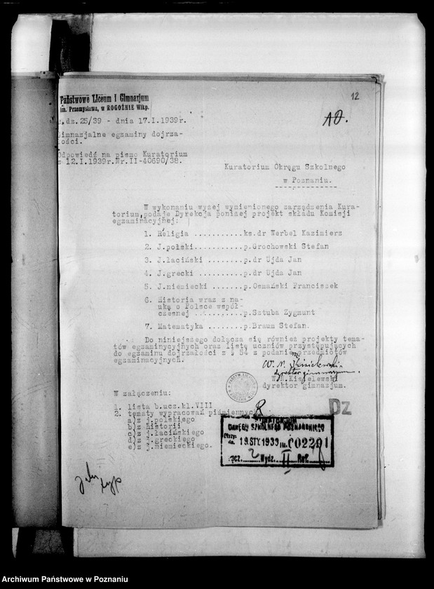 Obraz 15 z jednostki "Podstawowe Liceum i Gimnazjum Koedukacyjne- Rogoźno [spis abiturientów i eksternistów]"