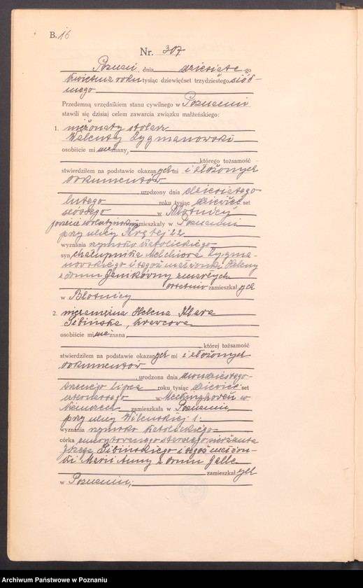 Obraz 18 z jednostki "Księga miejscowa małżeństw tom II [Rejestr główny małżeństw]"