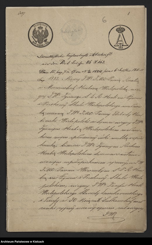 image.from.unit.number "Akta Edwarda Grabowskiego obrońcy przy Senacie w sprawie hr. Wielopolskich przeciwko ks. Jabłońskiej, hr. Potulickiej i innym /o dobra Przęsławice i Niegardów/"