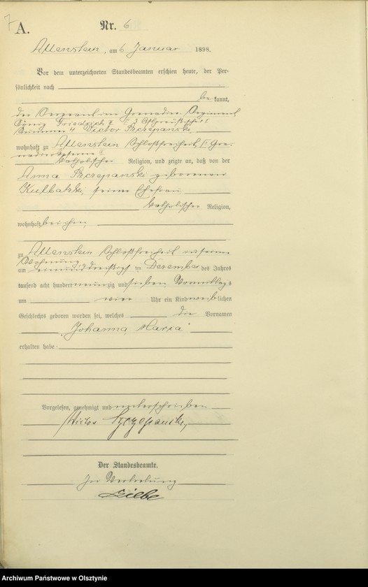 image.from.unit.number "Geburts-Haupt-Register Tom I,Nr 1 - 399"