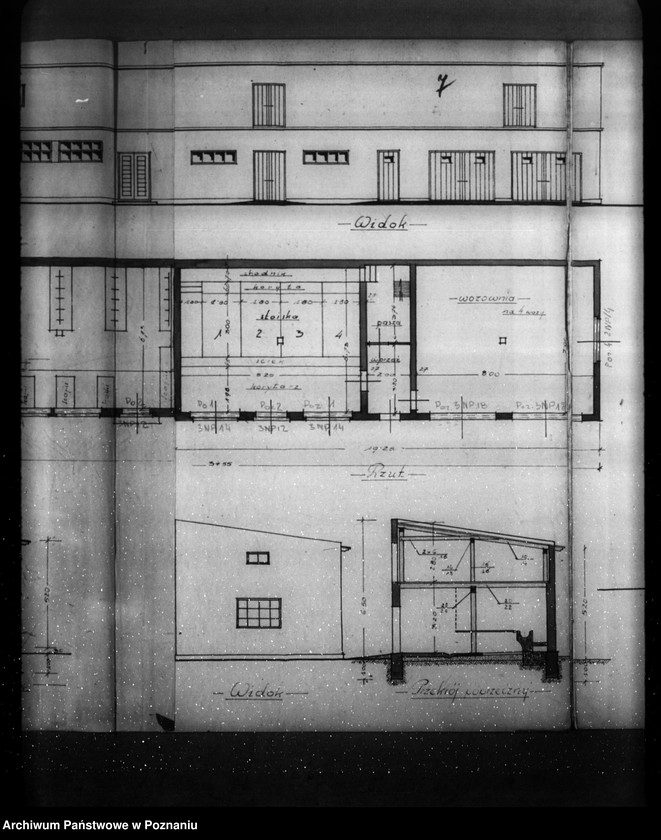 Obraz 14 z jednostki "/Projekt szatni, stajni, wozowni, i składnicy na butle tlenowe na terenie I Oddziału Fabryki H. Cegielskiego w Poznaniu/"