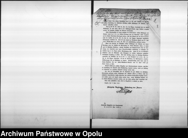 Obraz 11 z jednostki "Acta Generalia des Magistrats zu Oppeln betreffend Stiftungen Vol. I"