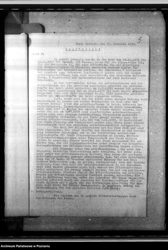 Obraz 9 z jednostki "Lageberichte aus dem Kreise Kalisch"