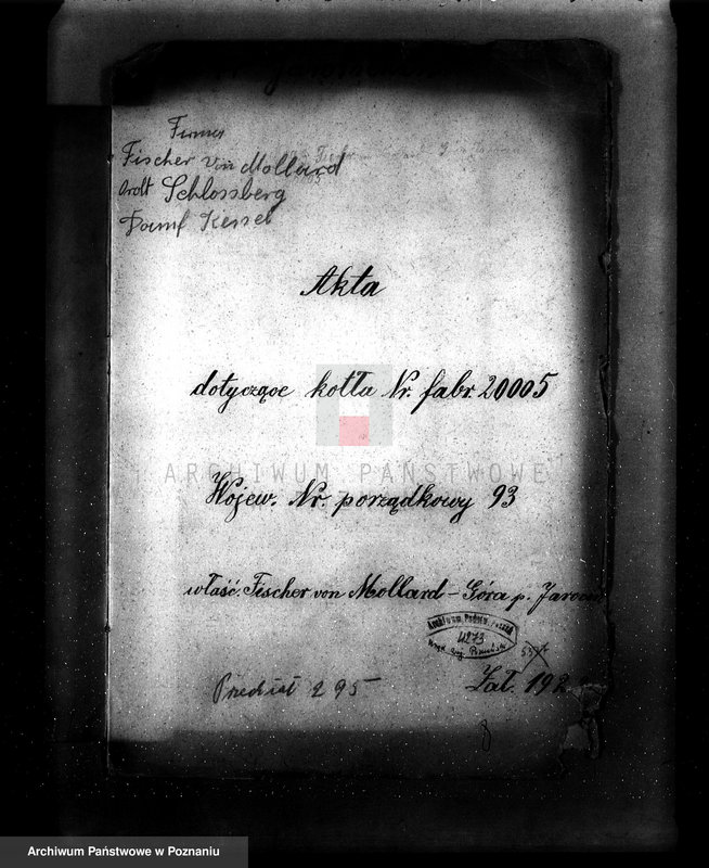 Obraz 4 z jednostki "Majętność Góra pow. jarociński, własność Fischer von Mollard nr fabr. kotła 200005 nr woj. kotła 93"