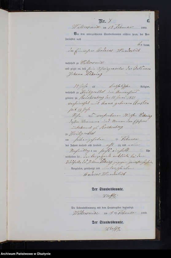 image.from.unit.number "Sterbe-Neben-Register Nr 1 - 43"