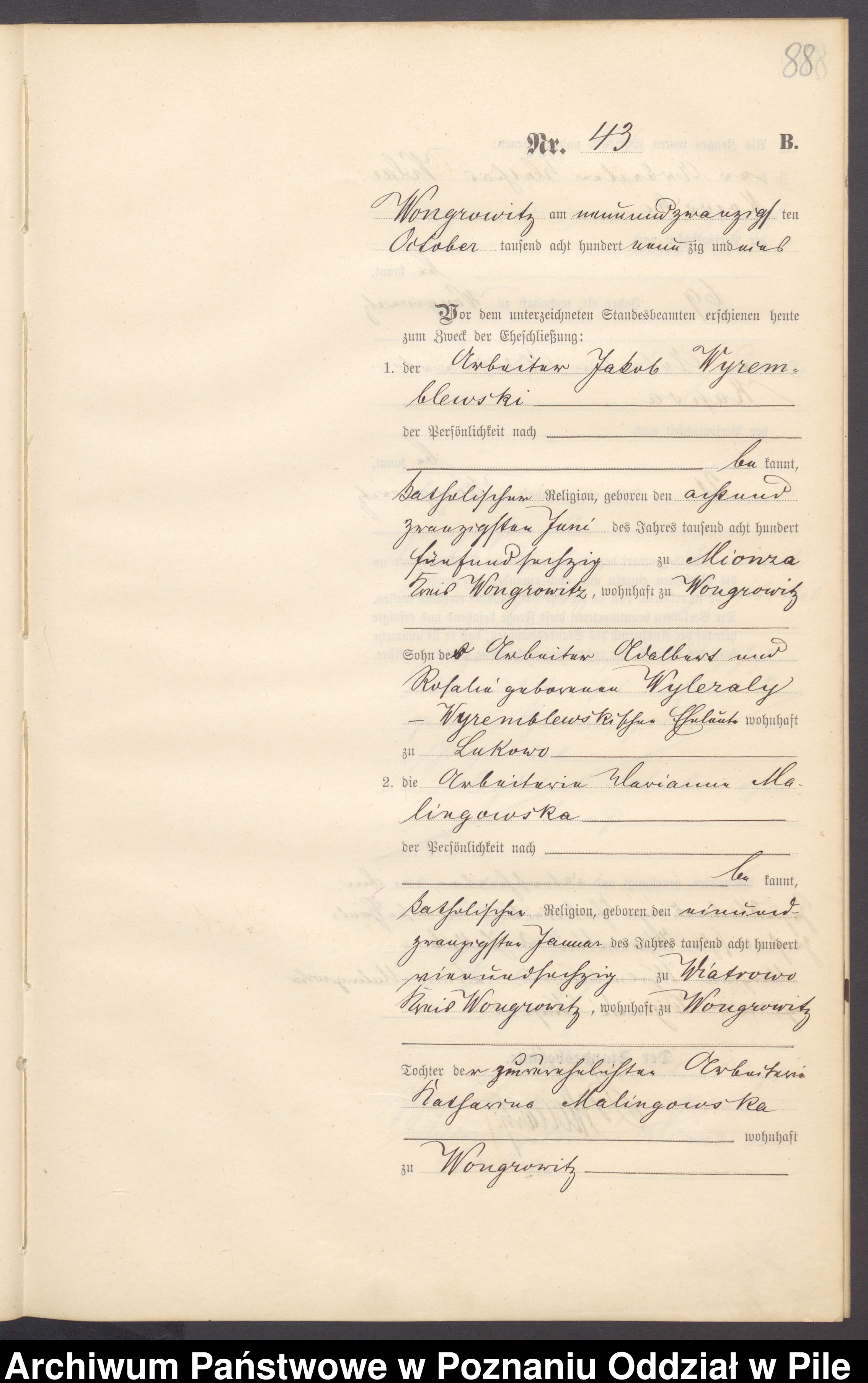 Skan z jednostki: Księga małżeństw