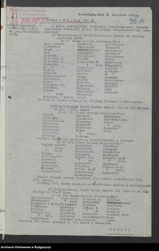 image.from.unit.number "[Rozkazy zwykłe i tajne Powiatowej Komendy Zachodniej Straży Obywatelskiej na powiat Grudziądz-Wieś, wykaz zasłużonych członków ZSO proponowanych do odznaczenia dyplomami pamiątkowymi, karty ewidencji członków]"