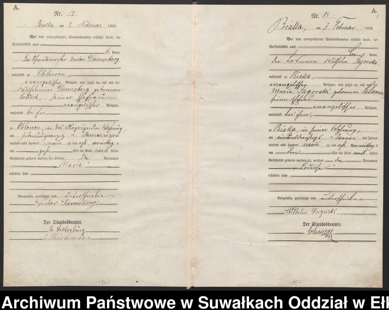 image.from.unit.number "Geburts-Haupt-Register des Königlichen Preussischen Standes-Amtes Bialla Kreis Johannisburg"