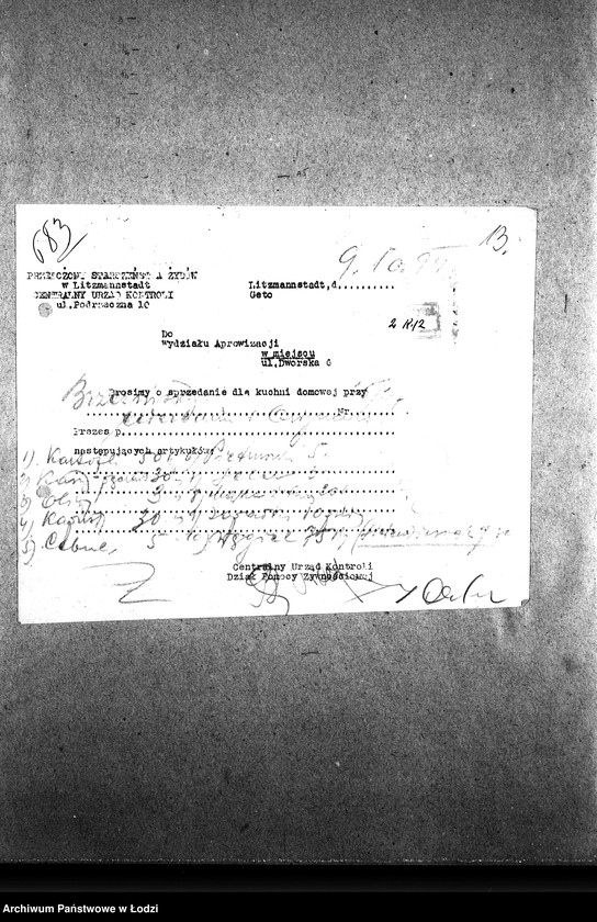 Obraz 16 z jednostki "[Kuchnia przy ul. Brzezińskiej 25. Działalność kuchni, personel, konsumenci, kontrole]"