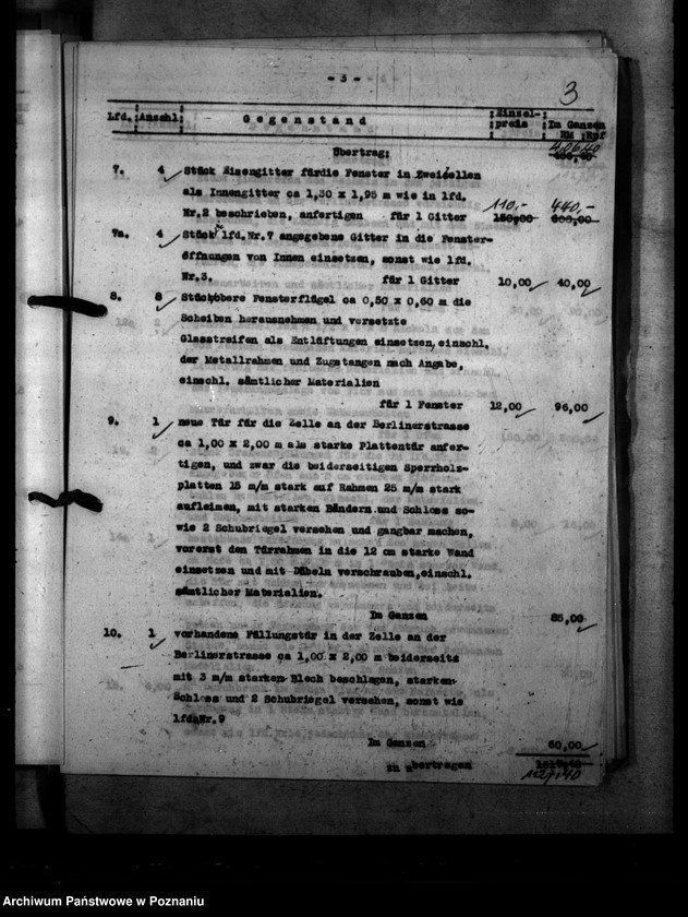 Obraz 7 z jednostki "Umbau. Polizeigefängnis Posen und Fort Radziwill"