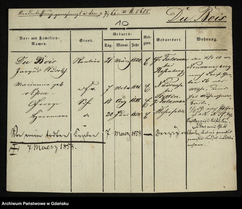 image.from.unit.number "Karty meldunkowe: Dubois ( du Bois) - Duerholz"