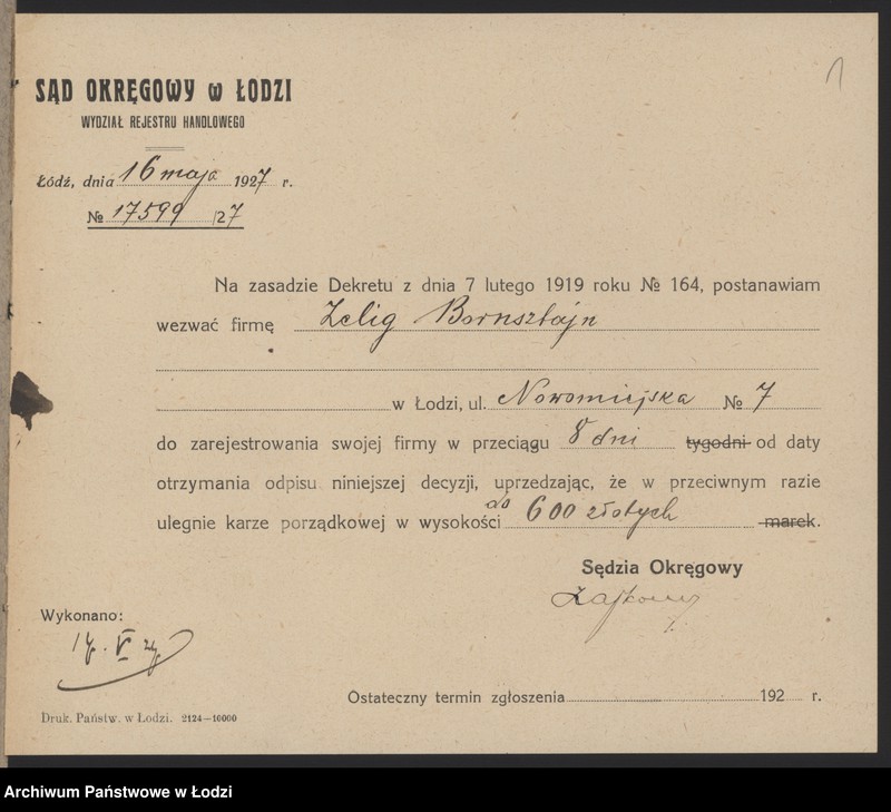 Obraz 3 z jednostki "Zelig Bornsztajn- sprzedaż ubiorów męskich i damskich"