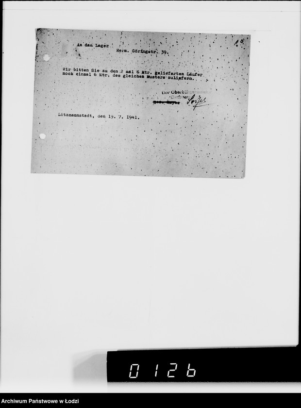 Obraz 14 z jednostki "Beschlagnahmte Sachen. Lager 39 [Kwity przesyłkowe i listy tyczące się przesyłek towarów]"