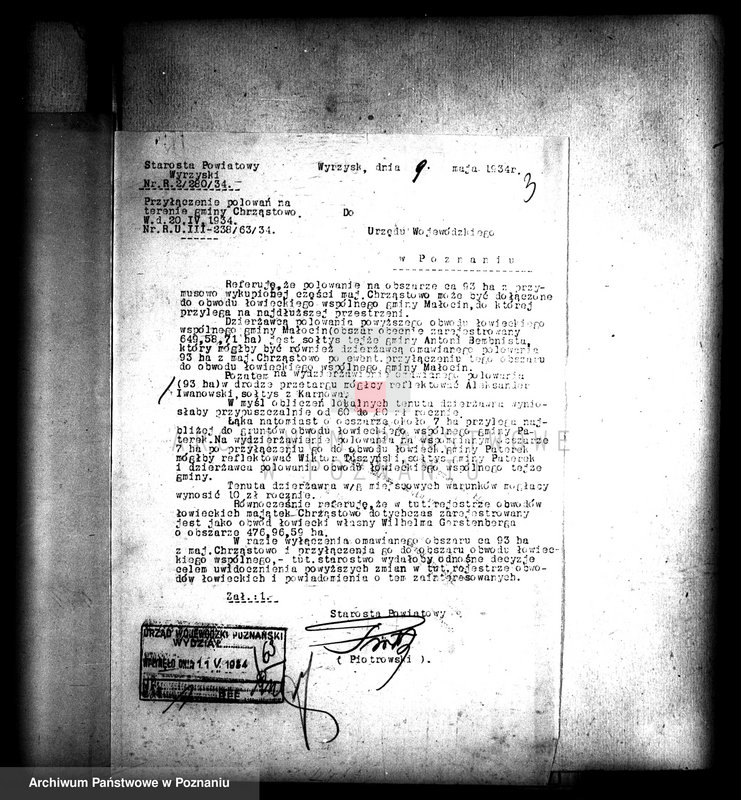 Obraz 8 z jednostki "Majątek Chrząstowo powiatu wyrzyskiego polowanie"