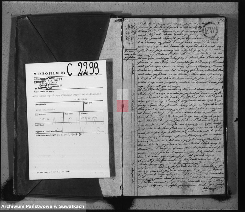 image.from.unit.number "Akta stanu cywilnego zaślubionych w gminie seyneńskiey od 1-go stycznia 1815 roku."