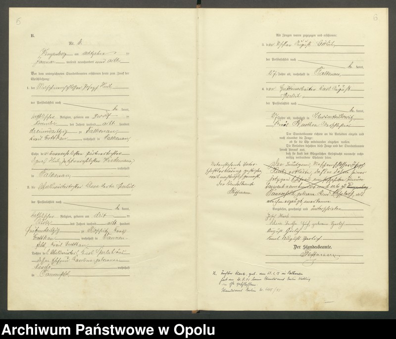 image.from.unit.number "Heirats-Register (Haupt-Register) Standesamt Winzenberg 1908 vol. 1 No. 1 bis 1912 No. 4."