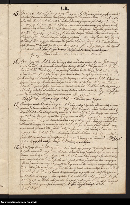 image.from.unit.number "Akta Urodzenia Uznania i Przysposobienia Parafii S. Szczepana w Krakowie na Piasku na rok 1847"