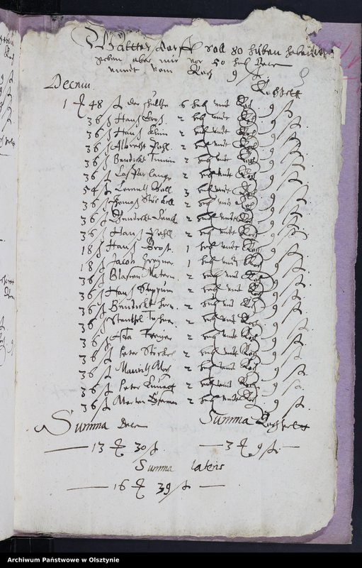 image.from.unit.number "Kirchen Rechnung des Kirchspiels Herzogswalde"