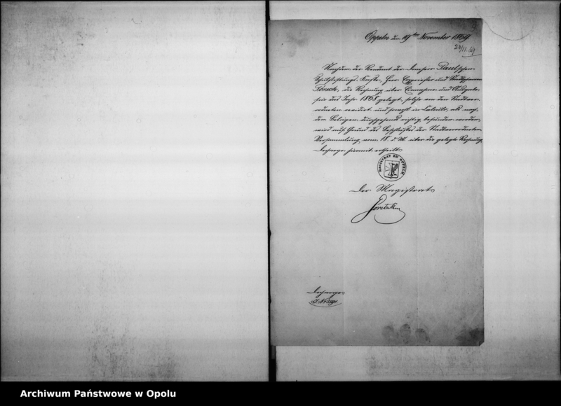 Obraz 11 z jednostki "Acta des Magistrats zu Oppeln betreffend die Revision und Dechargirung der Domherr Franz Paulschen Schulstiftungs-Rechnung pro 1869"