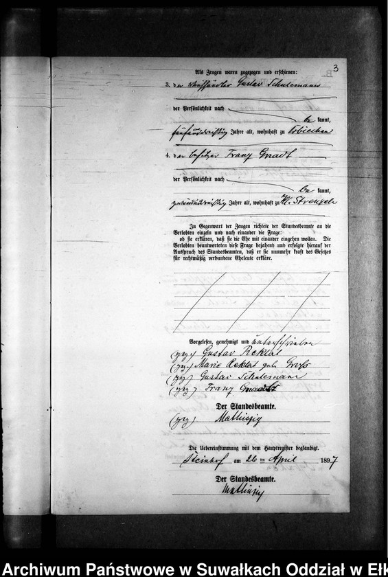 image.from.unit.number "Heiraths-Neben-Register des Preussischen Standes-Amtes Gr. Strengeln Kreis Angerburg"