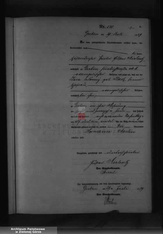 image.from.unit.number "Geburts-Neben-Register, Band II von No 543 bis No 998"