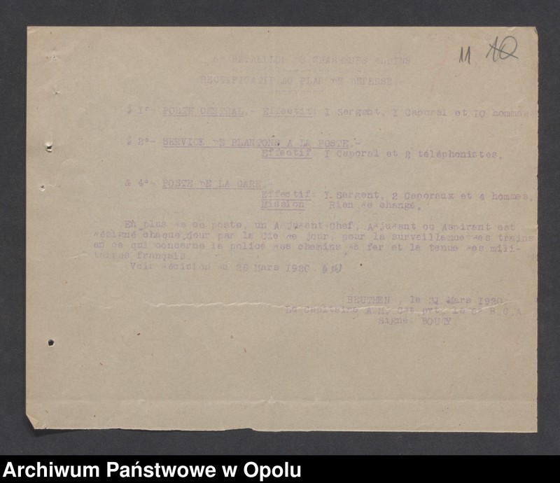 Obraz 12 z jednostki "/Plany obrony poszczególnych garnizonów przez oddziały wojsk francuskich na Górnym Śląsku na wypadek alarmu/"