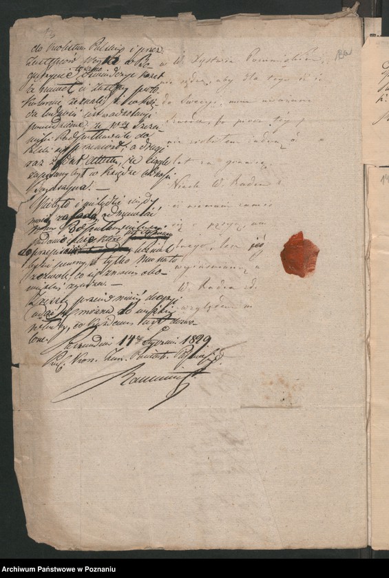 Obraz 16 z jednostki "A. betr. den Auswanderung des Oberstleutnant Ludwik von Sczaniecki zu Boguszyn ohne Emigrationspass"