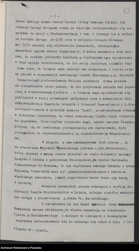 Obraz 16 z jednostki "Protokoły z odpraw prezesów kół lokalnych Związku Weteranów Powstań Narodowych i Związku Powstańców Wielkopolskich."