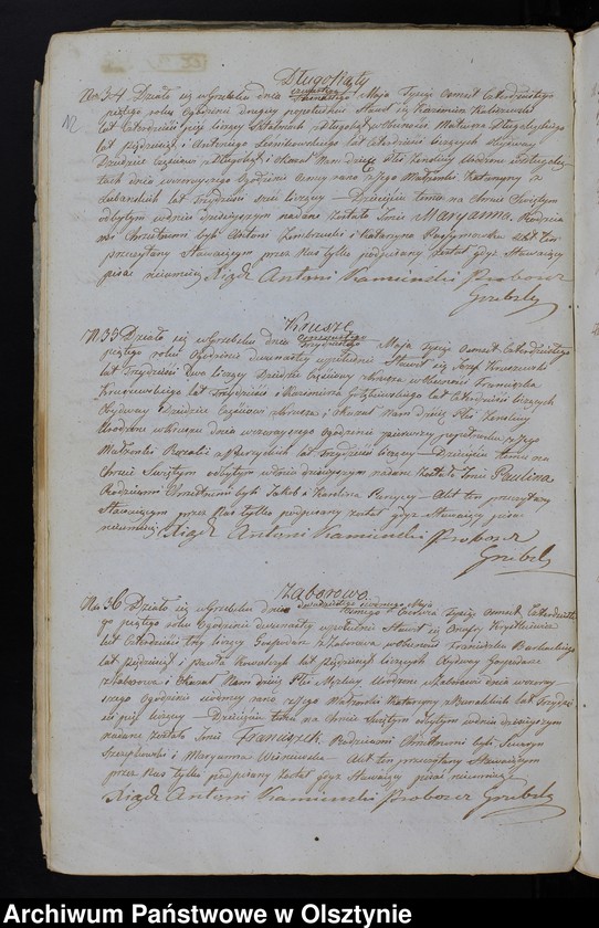 image.from.unit.number "Duplikat Aktów Urodzenia, Zaślubień, Zeńścia z Parafii Grzebskiey za Rok 1845"