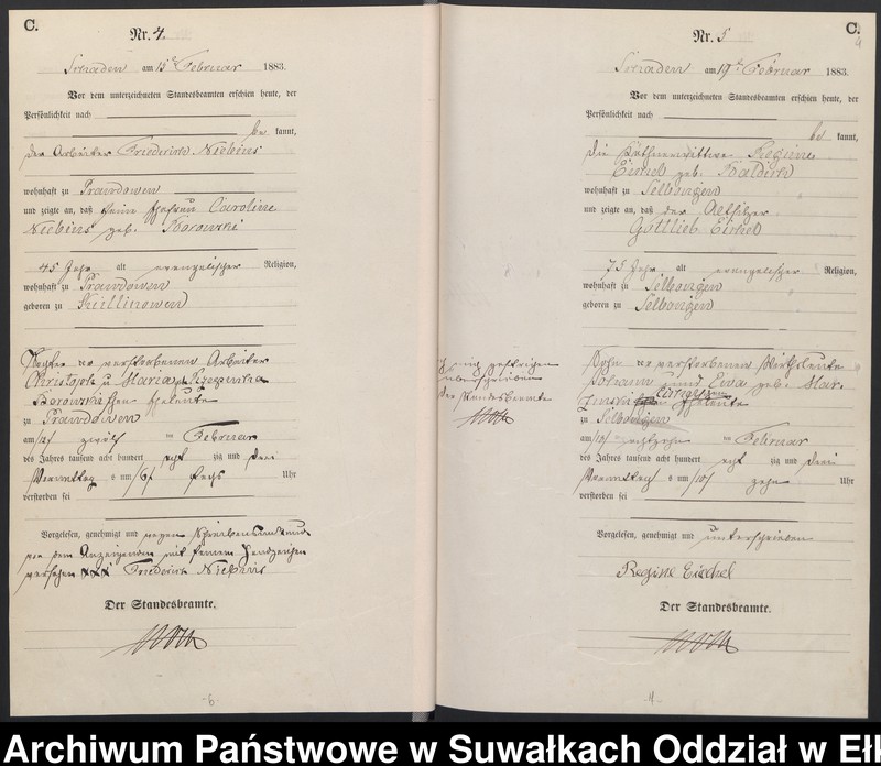 image.from.unit.number "Sterbe-Haupt-Register des Königlich Preussischen Standes-Amtes Schaden Kreis Sensburg"