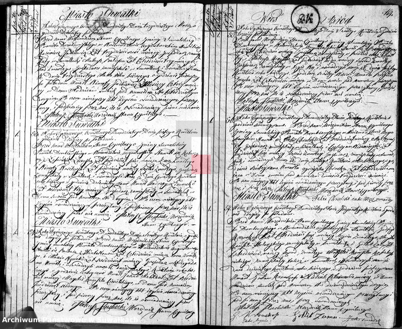 image.from.unit.number "Akta zejścia urzędnika stanu cywilnego gminy suwalskiey na rok 1820"