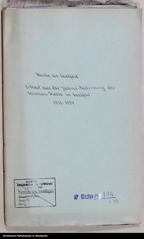 image.from.unit.number "Ertract aus der Jahres Rechnung der Kirchen Kasse zu Saalfeld"