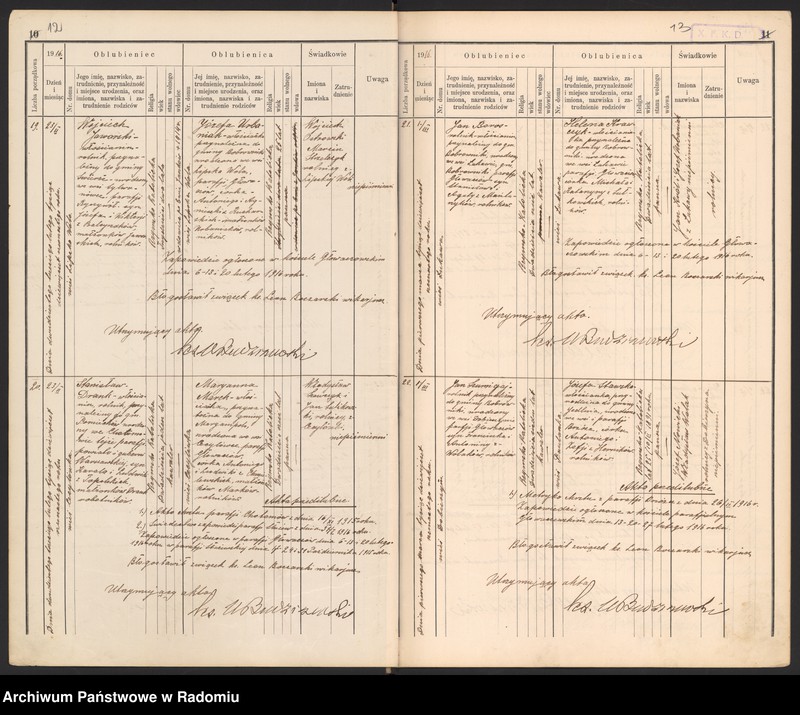 image.from.unit.number "[Duplikat Tom I Księga zaślubionych parafii Głowaczów za 1916 r.]"