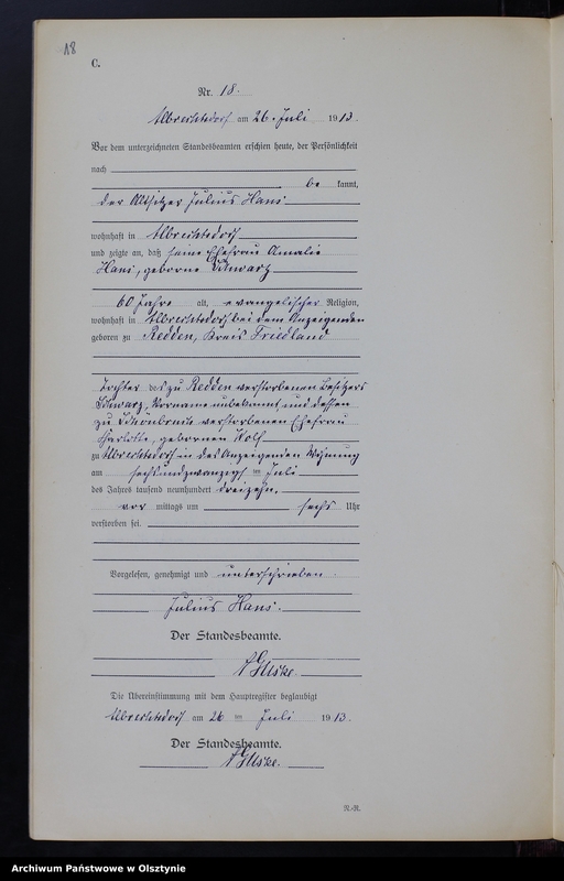 image.from.unit.number "Sterbe-Neben-Register Nr 1 - 25 [ Księga zgonów - wtóropis ]"