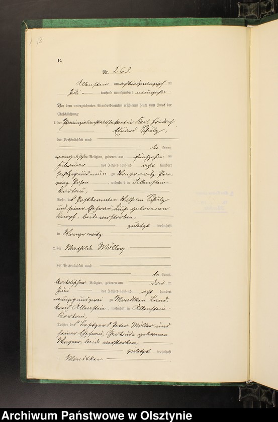 image.from.unit.number "Heirats-Haupt-Register Tom II, Nr 243-345"