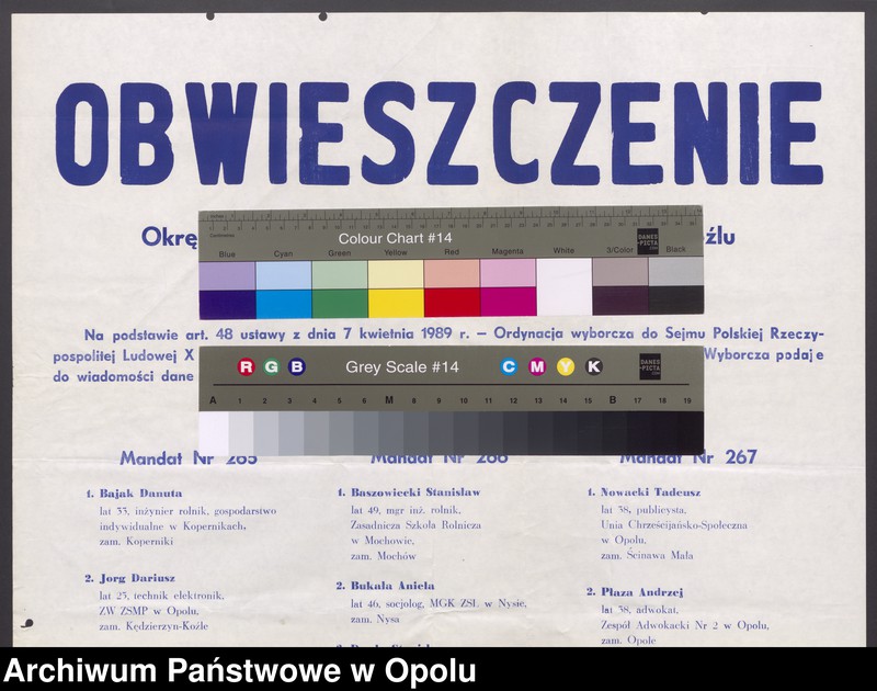 Obraz 9 z jednostki "Wybory do Sejmu i Senatu [-obwieszczenia wyborcze]"