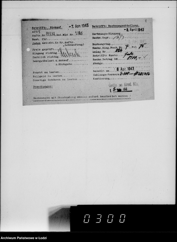 Obraz 15 z jednostki "Lebensmitteleinkauf. Aufträge, [Lieferscheinen und Rechnungen] 19281-19330"