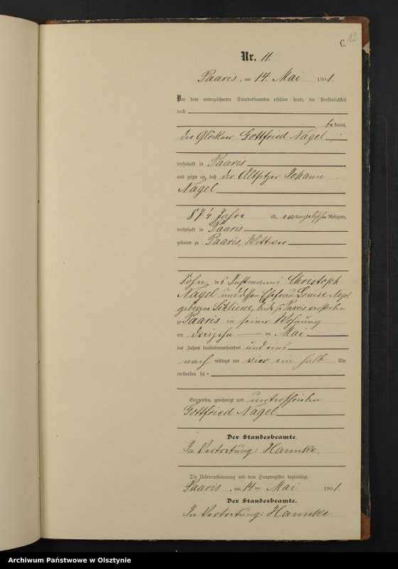 image.from.unit.number "Sterbe-Neben-Register Nr 1 - 25"