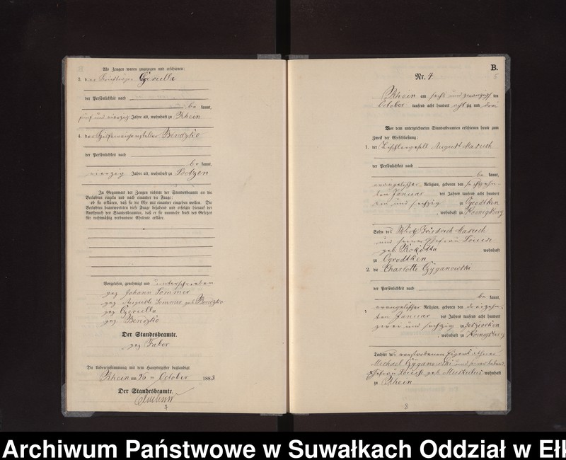image.from.unit.number "Heiraths-Neben-Register des Preussischen Standes-Amtes Rhein Kreis Loetzen"