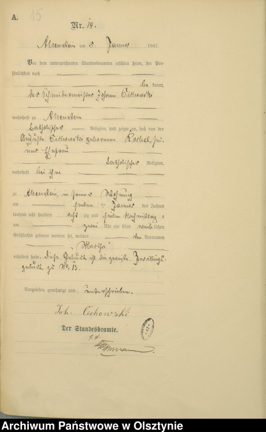 image.from.unit.number "Geburts-Haupt-Register TomI,Nr 1 - 393"
