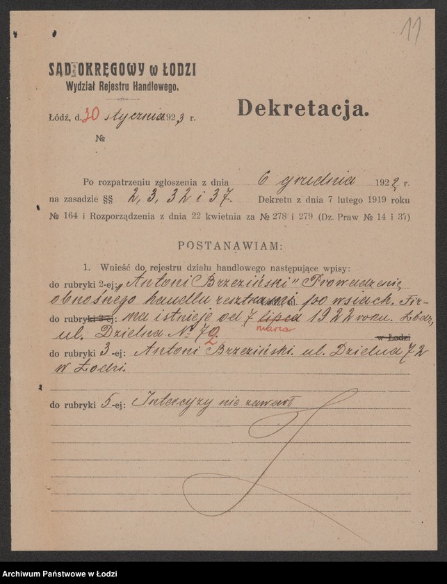 Obraz 13 z jednostki "Antoni Brzeziński- prowadzenie obnośnego handlu resztkami po wsiach"