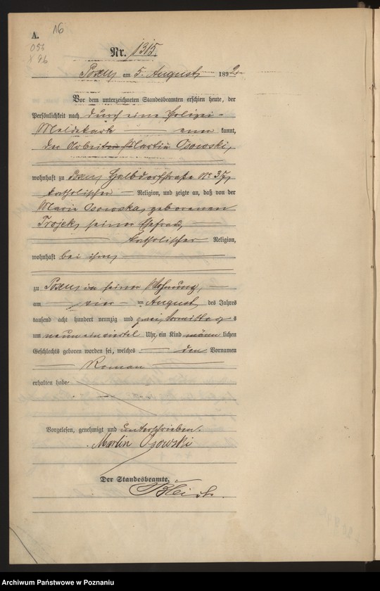 Obraz 19 z jednostki "Księga urodzeń t. IV"