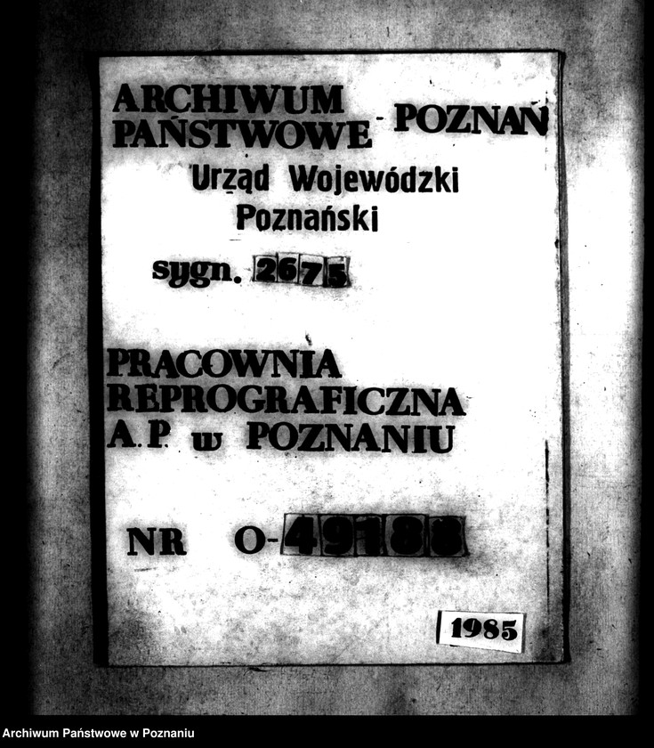 Obraz 1 z jednostki "Majątek Rożnowo powiatu obornickiego nabycie nieruchomości w trybie w trybie art. 8 ustawy o wykonaniu reformy rolnej"