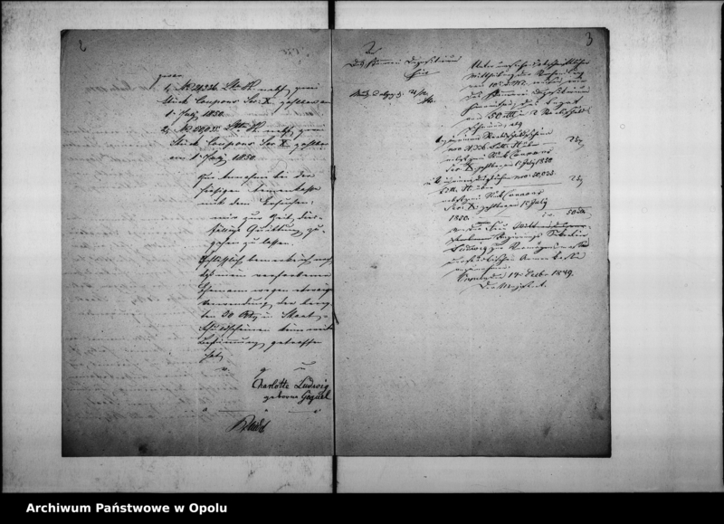 Obraz 6 z jednostki "Acta des Magistrats zu Oppeln betreffend: die von dem Regierungs-Secretair Johann Ludwig der Armenkasse und der Kranken Anstalt ausgesetzten Legate von à 50 Rtl. zusammen 100 Rth. in Staatsschuldscheine"
