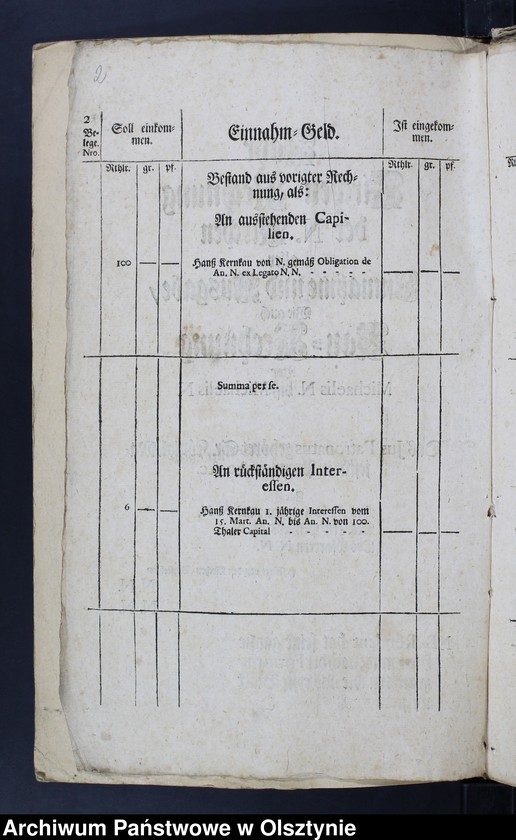 Obraz z jednostki "Anweisungen betreffend der Kirchen-Kasse und anderen Sachen"