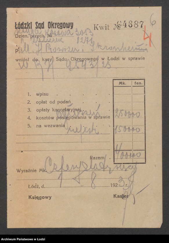 Obraz 8 z jednostki "H. i M. Prowizer i I. Kronheim – sprzedaż naczyń kuchennych"