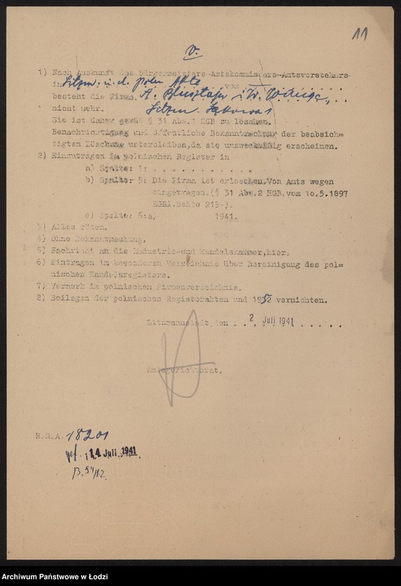 Obraz 13 z jednostki "Arji Blusztajn, Wilhelm Wange – fabryka pończoch i trykotaży"