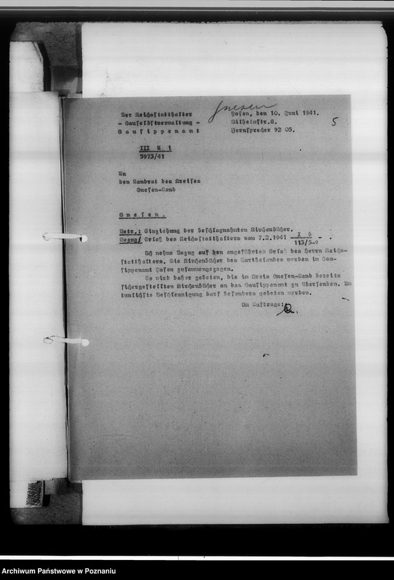 Obraz 9 z jednostki "Einziehungsprotokolle [ksiąg kościelnych] Gnesen-Stadt [miasto Gniezno]"