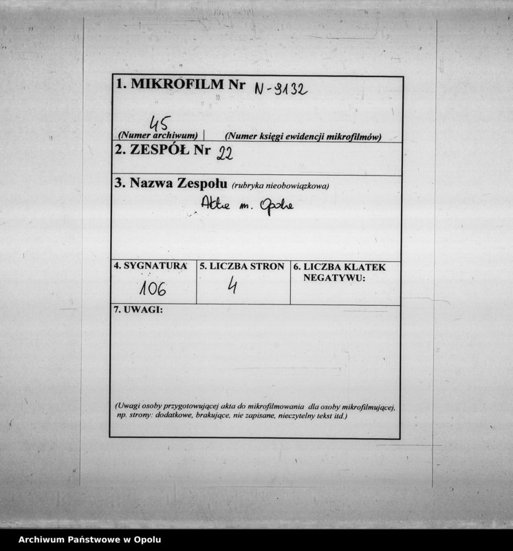 Obraz 1 z jednostki "Kopia obligacji ziemskiej sum depozytowych pobranych w 1691 roku przez miejską władzę fiskalną w Opolu."